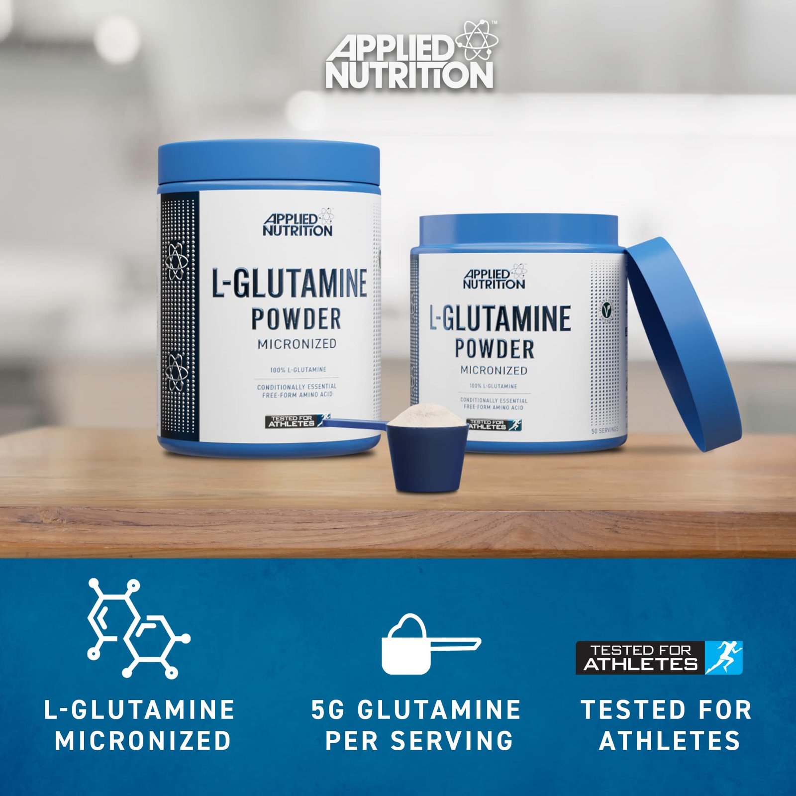 GLUTAMINA POWDER 500 GR NEUTRO APPLIED NUTRITION - Imagen 3