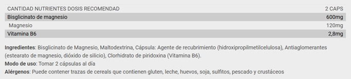 MAGNESIO BISGLYCITANE 100 CAPS BIG - Imagen 2