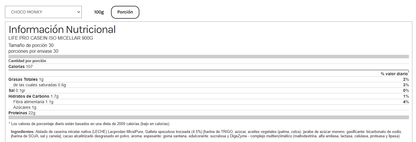 Life Pro Casein Iso Micellar 900g - Imagen 2