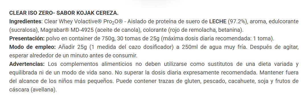 ISO CLEAR ZERO BIG 750GR - Imagen 2