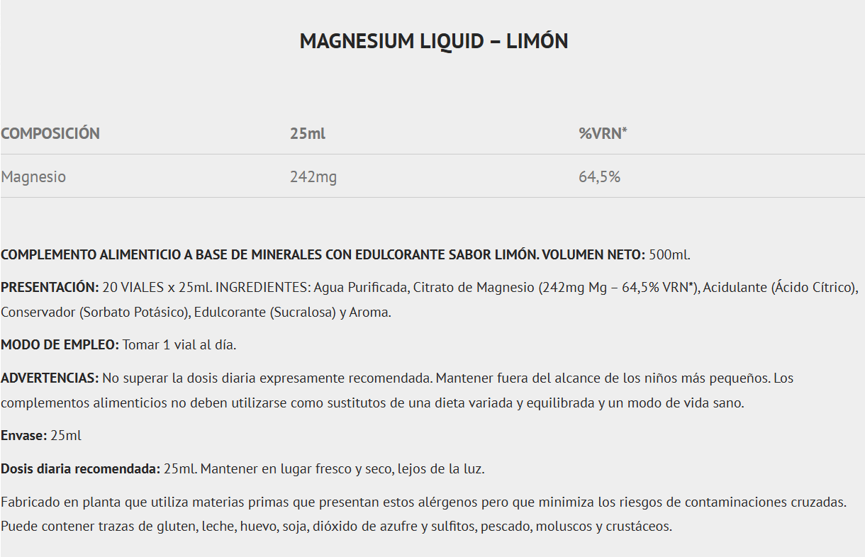 MAGNESIO LÍQUIDO SCIENTIFFIC 25ml - Imagen 2
