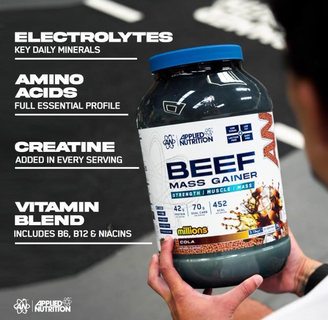 Beef Mass Gainer 3,13kg Applied Nutrition - Imagen 3