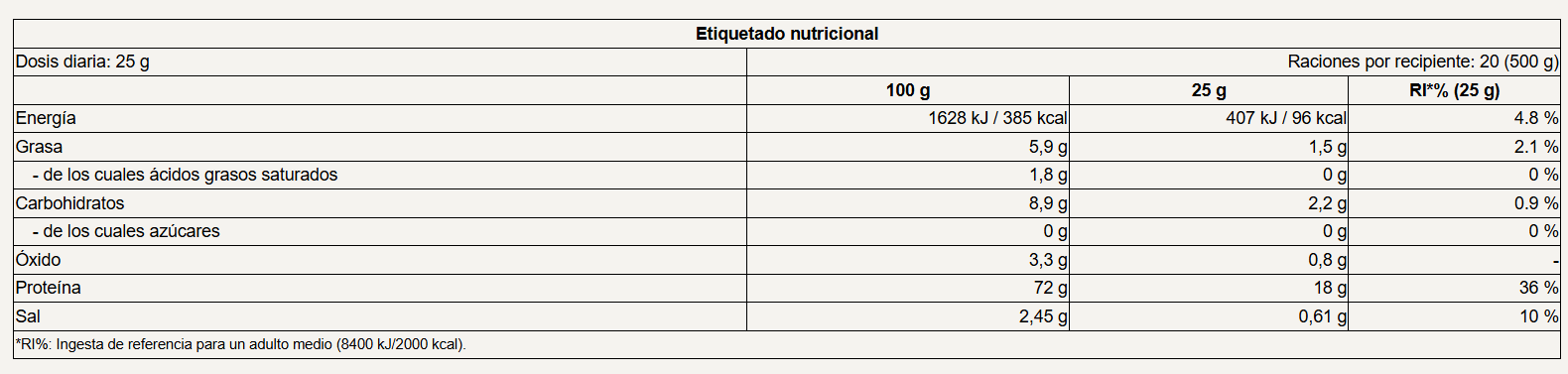 Proteina Vegana 500gr PureGold - Imagen 3