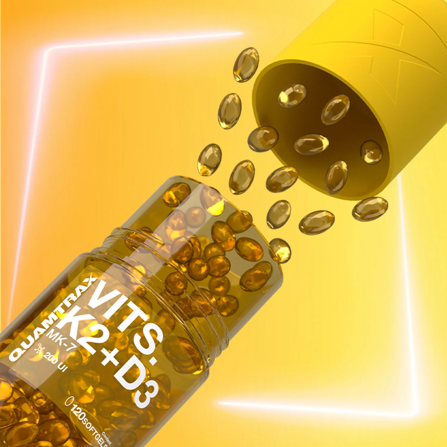 Vitamina D3+K2 120softgel Quamtrax - Imagen 2