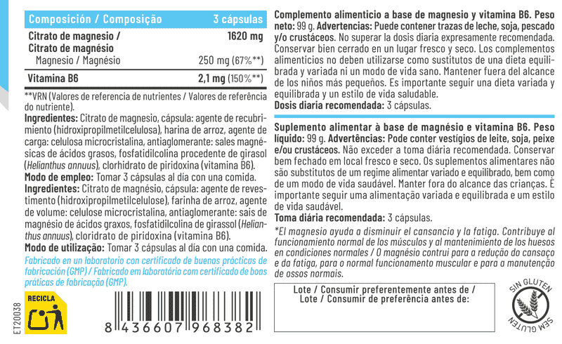 Citrato de magnesio 120caps Feralive - Imagen 2